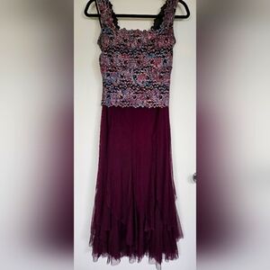 Ladies 2 piece dress small Casadei plum